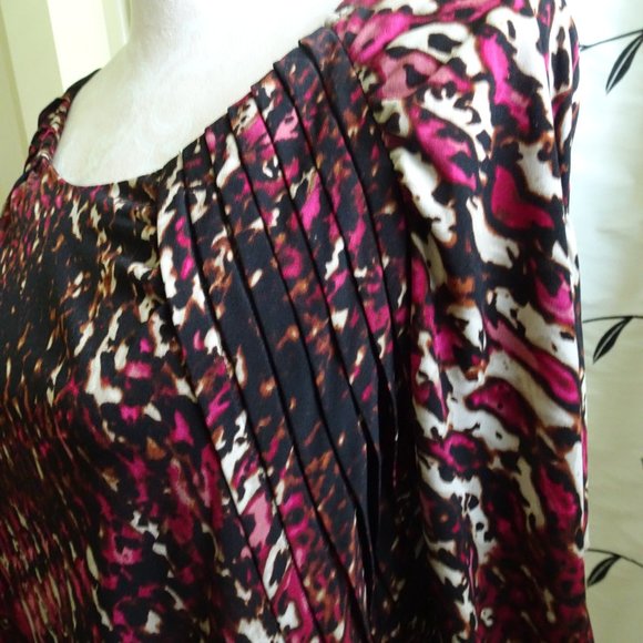 Worthington Women's Size PXL Wine/Black Abstract Print-3/4 Sleeves-NEW - Picture 2 of 9